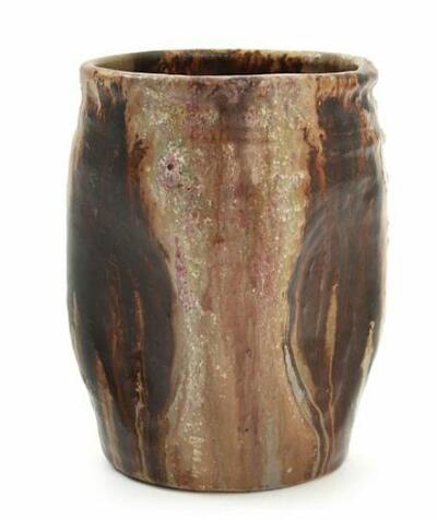 a-stoneware-vase-decorated-with-brownish-glazes-with-violet-elements