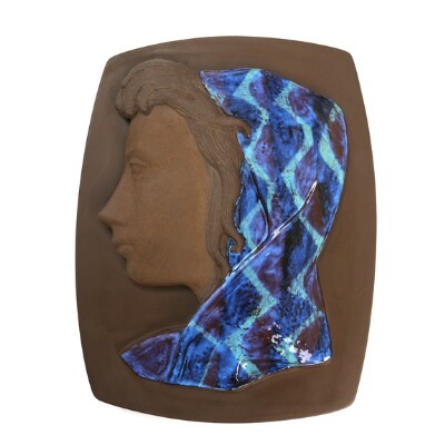 a-four-sided-ceramics-wall-relief-modelled-with-female-profile