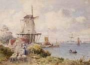 shepherdess-with-her-flock-before-a-dutch-windmill