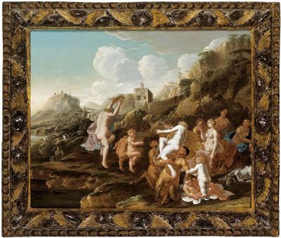 dancing-nymphs-and-satyrs-in-a-mountainous-landscape-with-a-tower