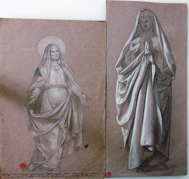 five-figure-studies-including-christ-the-virgin-st-ignace