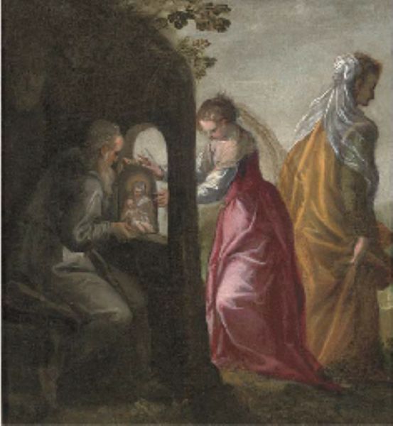 saint-catherine-of-alexandria-receiving-an-icon-from-a-hermit-her-mother-in-the-background