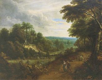 an-extensive-wooded-landscape-with-peasants-haymaking-and-returning-from-the-fields