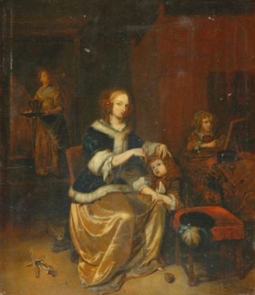mother-and-children-in-an-interior