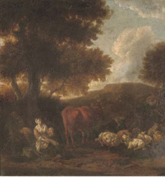 a-wooded-landscape-with-herdsmen-and-cattle-resting
