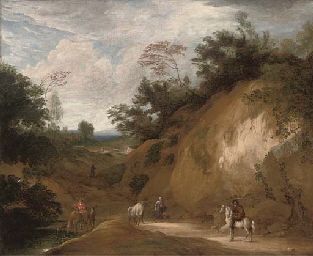 a-mountainous-landscape-with-travellers-on-a-path
