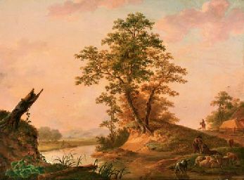 a-river-landscape-with-shepherds-watering-their-flock
