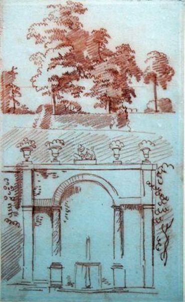a-classical-arch-with-trees-beyond