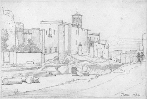 hauser-und-campanile-am-fuss-des-palatin
