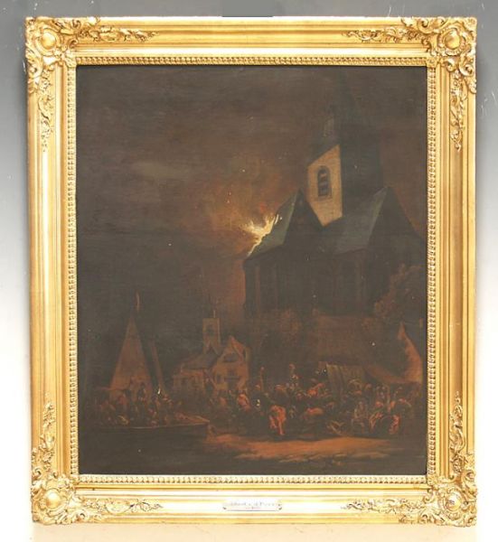 nachtlicher-brand-einer-von-kriegern-besetzten-stadt