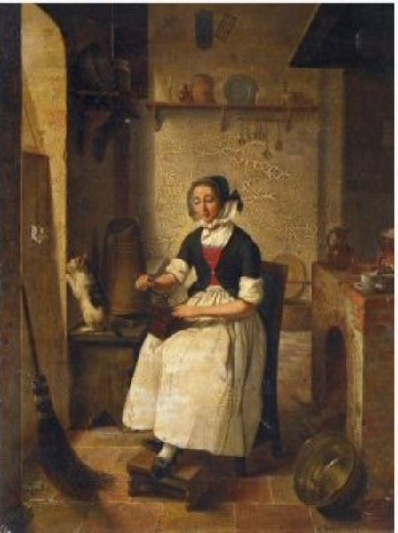 a-lovers-greeting-young-maid-in-the-kitchen