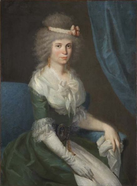 retrato-sedente-de-una-dama-de-tres-cuartos-con-un-traje-verde-con-encajes-en-cuello-y-mangas