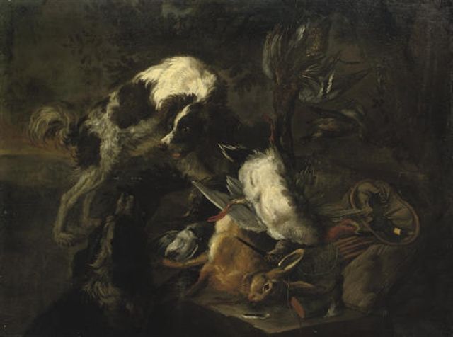 game-with-two-spaniels-in-a-landscape