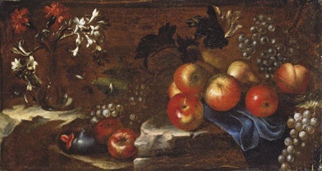 nature-morte-aux-pommes-raisins-et-fleurs