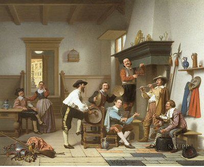 interieurszene-in-wirtsstube-beisammensitzende-und-mit-aus-kuchengeraten-improvisierten-instrumenten-musizierende-herren