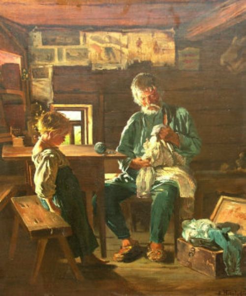 portrait-of-an-old-man-with-a-child-in-a-workshop-interior