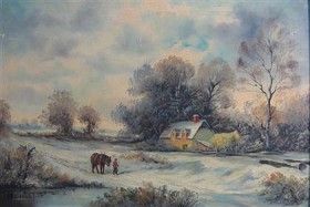 winter-landscape-with-house-figure-walking-with-horse
