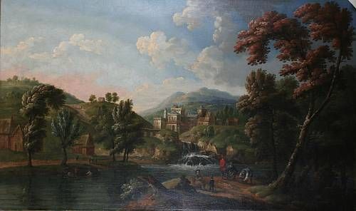 romantic-landscape-with-figures-before-a-river-and-town