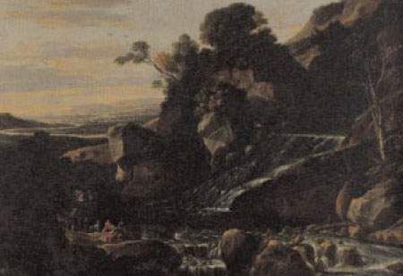 repos-de-soldats-devant-une-cascade