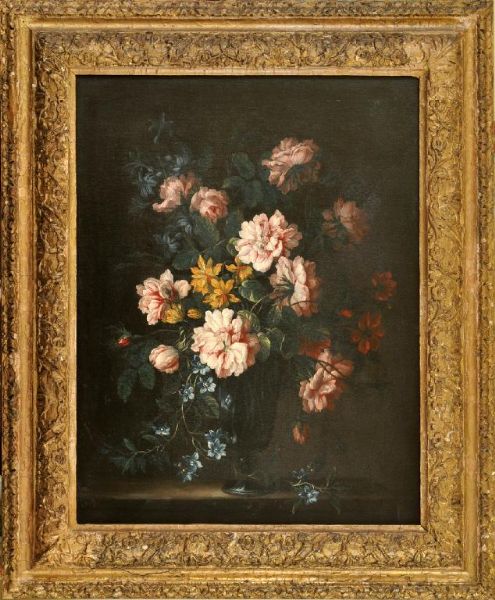 still-life-of-a-vase-of-flowers-on-a-ledge