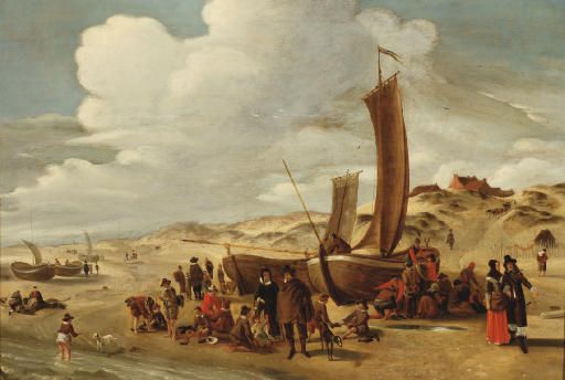 a-beach-scene-with-fisher-folk-and-moored-boats