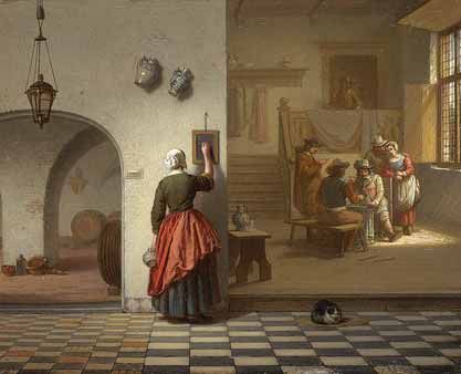 interieur-in-einem-wirtshaus-mit-blick-in-den-weinkeller-und-einer-magd