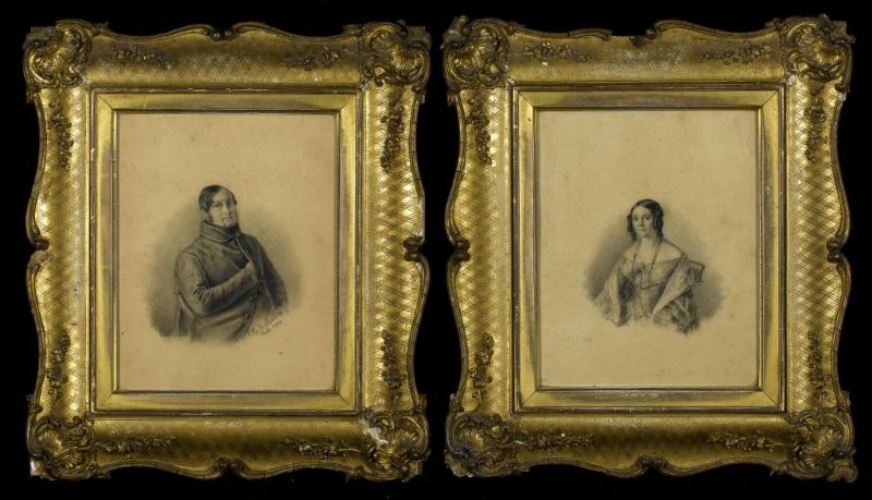 a-pair-of-portrait-drawings-of-a-lady-and-gentleman