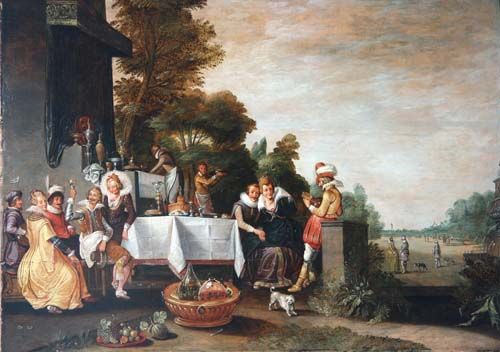 vornehme-gesellschaft-mit-lautenspieler-im-hintergrund-blick-in-weite-parklandschaft