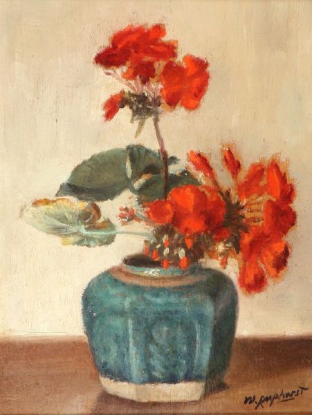 stilleven-met-begonia-in-een-groene-gemberpot