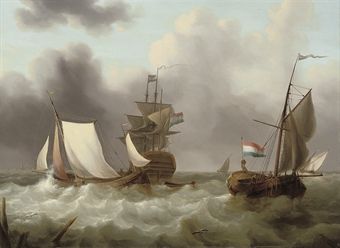 dutch-shipping-in-a-heavy-swell-off-the-coast
