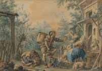 a-tinker-selling-pots-and-pans-to-a-peasant-woman-outside-a-cottage