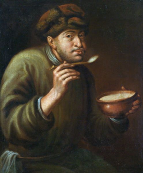 a-bearded-man-eating-porridge