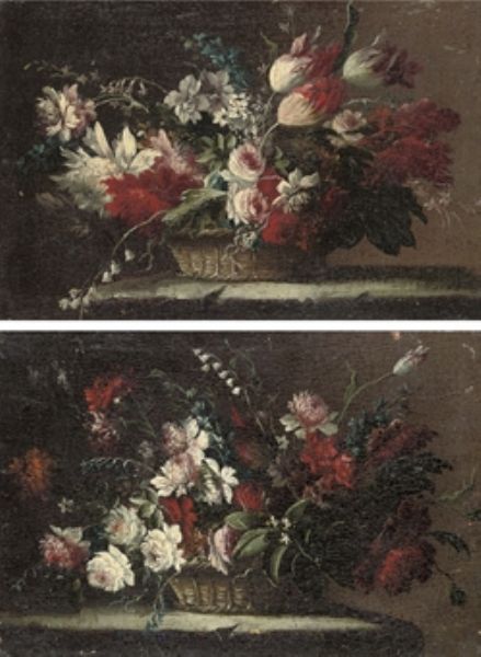 tulips-roses-chrysanthemums-morning-glory-and-other-flowers-in-a-wicker-basket-on-a-stone-ledge-and-roses-chrysanthemums