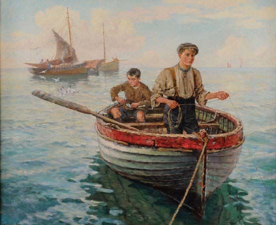 mackerel-fishing-two-boys-in-a-boat-offshore-fishing-smacks-beyond