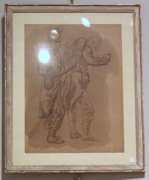 two-soldiers-with-rucksack-and-canteen-in-profile