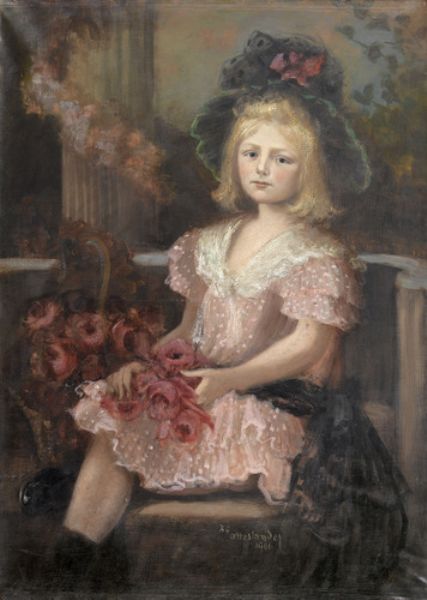 sitzendes-madchen-mit-rosenstrauss