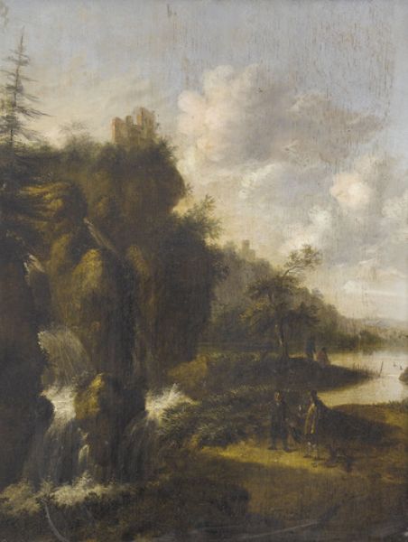wasserfall-mit-burgen-und-figurenstaffage