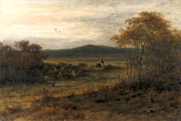 sommerabend-vorm-dorf-dammerung-uber-bewegter-landschaft-mit-bauern-und-weidender-schafherde-lasierende-partiell-min