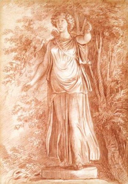 sculpture-de-diane-chasseresse-dans-un-sous-bois