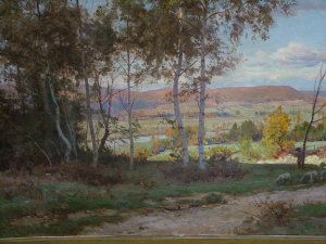 shepherd-with-sheep-in-a-woodland-glade-with-hills-beyond
