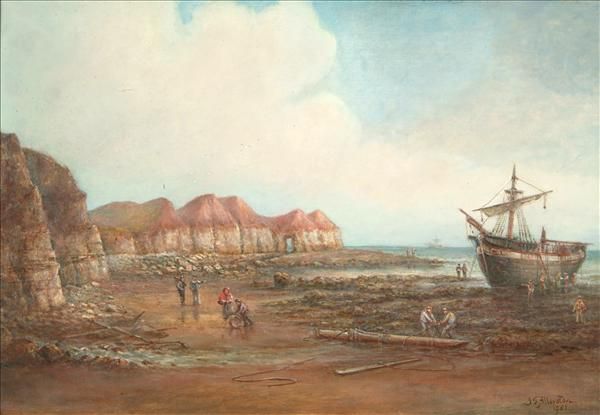 beach-scene-with-boats-and-figures-at-low-tide