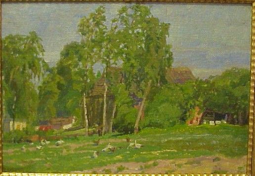 summer-landscape-with-trees-barn-buildings-and-birds
