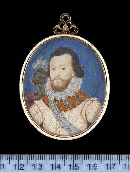 a-gentleman-wearing-white-doublet-gold-jewel-set-gorget-high-pleated-ruff-and-embroidered-blue-sash-a-gilt-banded-helmet-wi