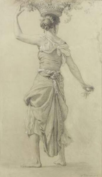 femme-de-dos-une-fleur-dans-la-main-droite-une-corbeille-de-fleurs-sur-la-tete-soutenue-par-sa-main-gauche