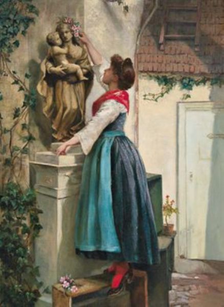 flowers-for-the-statue-of-the-virgin-mary
