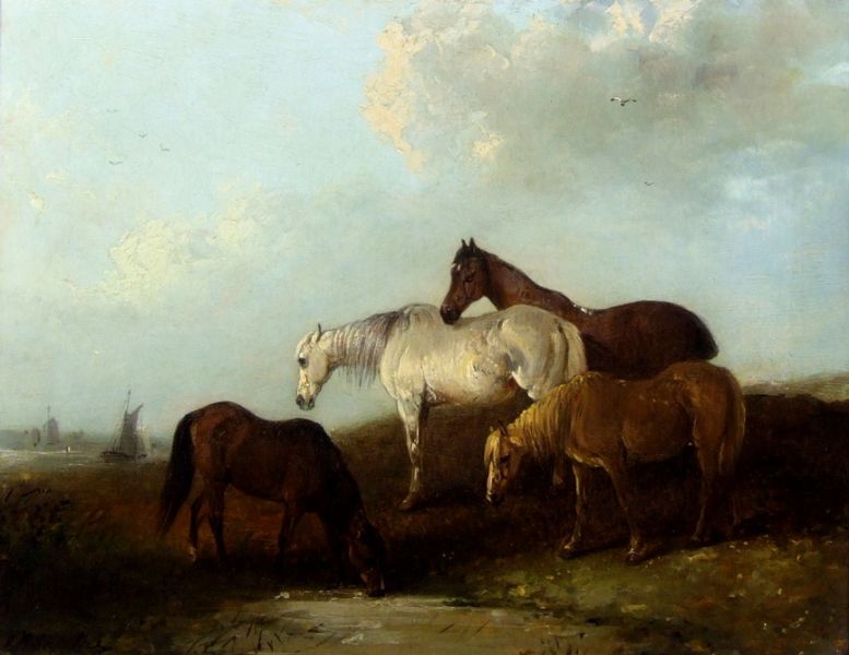 study-of-four-horses-watering