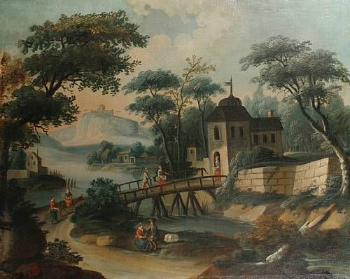 figures-outside-a-village
