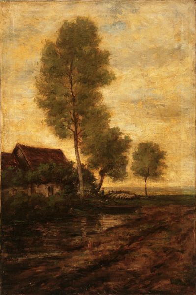 country-landscape-with-farmer-and-sheep