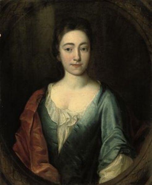 portrait-of-elizabeth-saville-d-1749-half-length-in-a-blue-silk-dress-and-rust-wrap-in-a-sculpted-cartouche