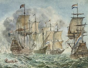a-british-and-dutch-naval-battle